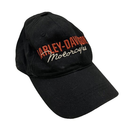 Harley Davidson Medium Black Fitted Cotton Ball Cap Embroidered Logo - Picture 1 of 9